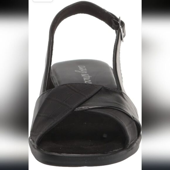 New Easy Street Drew wide Heeled Sandal Black SLINGBACK Open Toe comfortable 8 - Picture 2 of 8